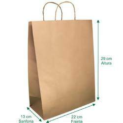 Sacola de Papel Kraft 22x29x13 - 2.000 Peças (2,50 un)